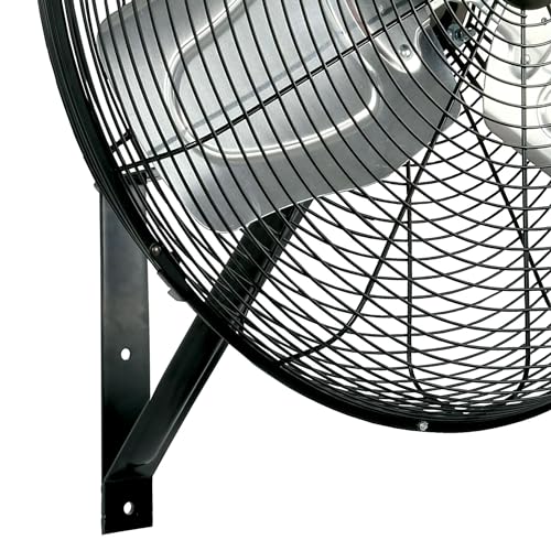 Hurricane 30" Pro Commercial Grade Oscillating Wall Mount Fan, Black - Heavy-Duty All-Metal Corded Electric Air Cooling Unit for Home, Garage, Greenhouse, or Workshop - style: 30" Pro Commercial Grade