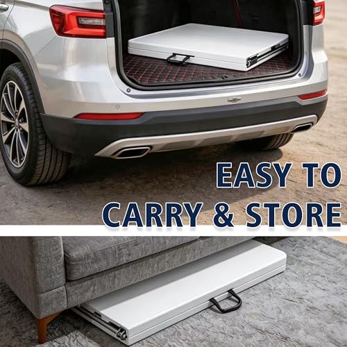 8ft Folding Table, Heavy Duty Plastic Table with Handle, White | Foldable Spacious Tabletop, Extra Large, Portable for Indoor & Outdoor Use, for Camping, Picnic, Wedding, Party, Gathering - size: 8FT