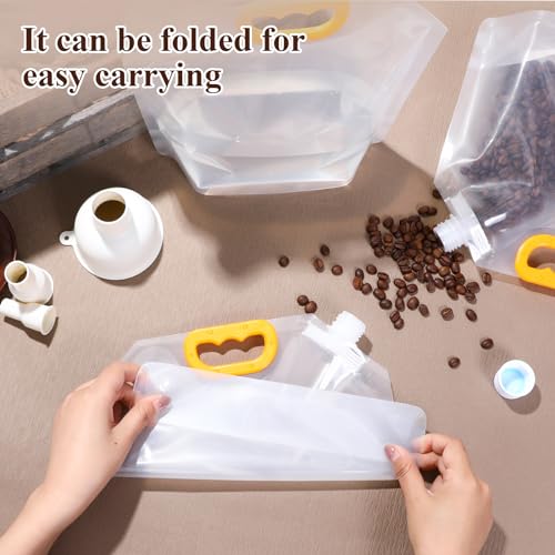 10 Pieces Collapsible Water Containers, 1/2 Gallon Clear Plastic Water Jugs for Sports Camping Hiking Travel | Collapsible