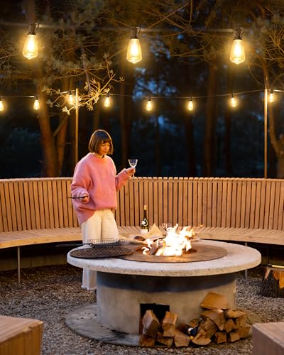 Doukedge Outdoor String Lights Waterproof, 25 Feet Patio Lights with 13 ST38 Edison Bulbs(1 Sqare), Hanging Lights with Plug in Cord for Porch, Blacony, Backyard, Bistro, Garden, 2700K