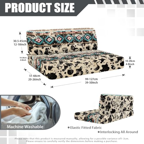 Southwest Aztec RV Dinette Cushion Covers Stretch RV Couch Covers for Sofa Cow Print Camper Cushion Slipcover RV Furniture Covers Protector for Travel Trailer Couch - color: Cow Print Southwest Aztec