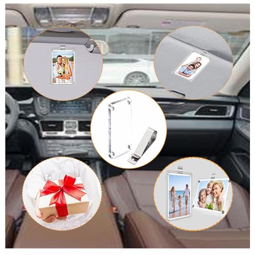 2 Pack Car Picture Holder, Magnetic Sun Visor Clip, Personalized Photo Accessory, Car Visor Clip Photo,Personalized Picture Fram