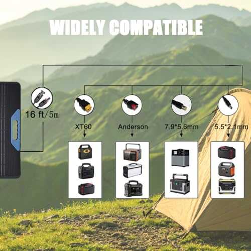 LENSUNSOLAR 200W Foldable Solar Panel Charger, 23.5% A+ Monocrystalline, IP67, MC4 Cable Included, for 12V Batteries Power Stations RV Road Trips Backyard Parties Outdoor Work Off Grid Living - size: 200W
