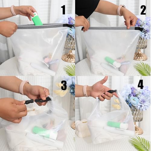 1pcs Waterproof Storage Bag Swimming Bathroom, Large Capacity Drawstring, Men's and Women's Outdoor Toiletries Bag (White 33.5 * 15.5 * 27.5cm) - color: White 33.5*15.5*27.5cm