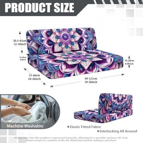 Mandala RV Dinette Cushion Covers with Strap Design, 2 Pack Boho RV Stretch Sofa Seat Slipcovers Include 1 Bench and Backrest Cover, Comfortable Accessories for Camping - color: Boho Mandala