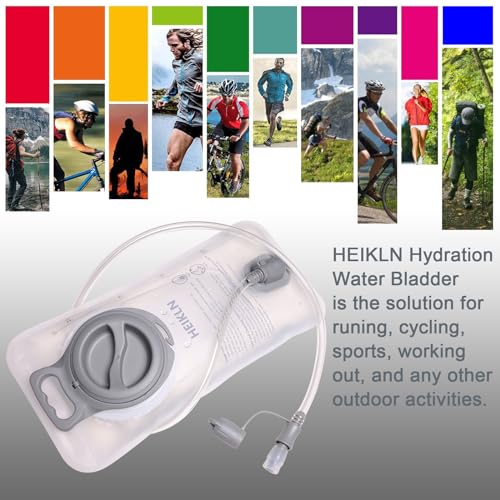 HEIKLN Hydration Bladder 1.5L-2L-2.5L-3L,Leak Proof Water Reservoir, BPA Free Military Water Storage Bladder Bag Hydration Pack Replacement Easy Clean for Bicycling Hiking Camping Hunting Running - color: 2L White