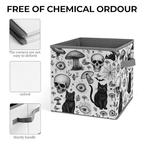 Halloween Themed Pattern Foldable Storage Box with Handle Organizer Containers for Home Office Clothes Office Supplies - color: style