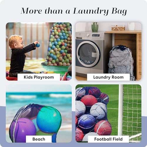 Handy Laundry Mesh XL Laundry Bag - Durable, Machine Washable with Secure Drawstring Closure - Perfect for College Dorms, Laundromats, Apartments (Blue, Large 24" x 36") - color: Blue