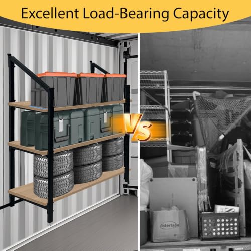 Shipping Container Shelving - 21in*58in, Industrial Cargo Trailer Shelving, Porous Adjustable interlayer spacing, Suitable for Container, Storage, Garage,Easy Installation(4-PCS) - size: 21(W)*58(H) inch - 4PCS