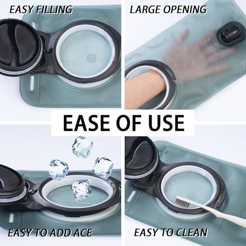 HEIKLN Hydration Bladder 1.5L-2L-2.5L-3L,Leak Proof Water Reservoir, BPA Free Military Water Storage Bladder Bag Hydration Pack Replacement Easy Clean for Bicycling Hiking Camping Hunting Running - color: 2L Grey