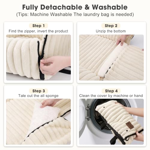 MIXJOY 6-in-1 Dog Car Seat for Small/Medium Dogs up to 25 lbs, Multi-Functional Dog Carrier for Car with Detachable Washable Cover, Pet Travel Bed with Clip-On Safety Leash, Beige - color: Beige