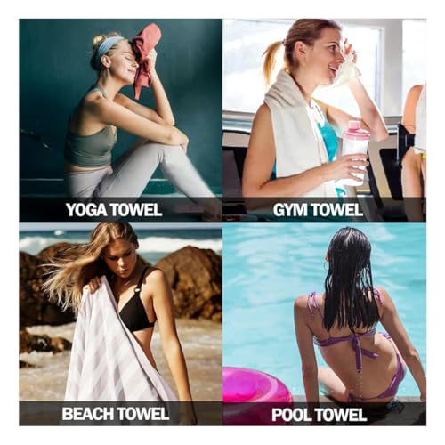 Beach Towel Microfiber Travel & Gym & Camping Towel Oversized. Quick Dry - Super Absorbent 20"*48"-Army Green - color: Amry Green, size: 20*48Inches