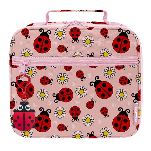 Medium Travel Pill Bottle Organizer, Child Medicine Bag with Zipper Toy, Carrier for Kids Medications and Medical Supplies - Lady Bugs - color: - M Kid Lady Bugs