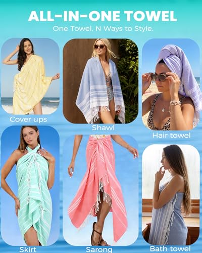 Antfuny Turkish Beach Towels Vacation Essentials Quick Dry Sand Free Oversized Bath Pool Swim Towel Extra Large XL Big Blanket Adult Men Travel Cruise Accessories Must Haves Clearance Yellow - color: Thicker Mustard, size: 72 x 36 inch