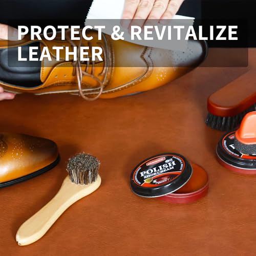Black Brown Shoe Polish for Leather Mink oil Boot Care Shoe Shine Kit Saddle Soap Leather Conditoner Cream Clearner KitBirthday Gifts for Men Women