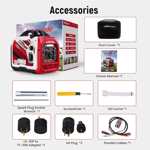 maXpeedingrods 4000 Watt Inverter Generator Portable, Bluetooth® App Remote Data Monitor, RV Ready, Gas Powered Generator with CO Alarm for Outdoor Camping, Home Backup - style: MXR4000+Gas+App Data Monitor