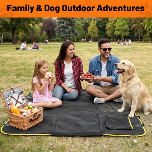 Dog Back Seat Cover, Rear Seat Protector Waterproof Dog Hammock Black | 600D Oxford Fabric, Waterproof PVC Coating, Nonslip Bottom, 7-layer Design, for Sedan, Trucks and SUV