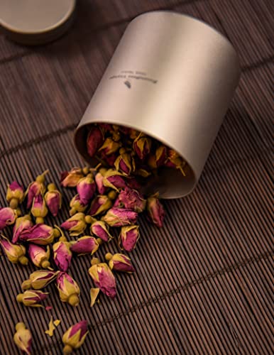 Boundless Voyage Titanium Small Tin Can Box Canister Tea Tins Coffee Tins Food Storage Container for Tea,Coffee, Herb, Candy, Chocolate, Sugar, Spices, Beans - color: Ti3210D-200ml 1pcs
