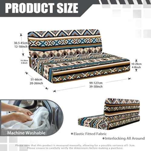 Aztec Pattern RV Dinette Cushion Covers (1 Bench Cover & 1 Backrest Cover), Washable RV Sofa Seat Slipcovers Replacement - color: Aztec Pattern