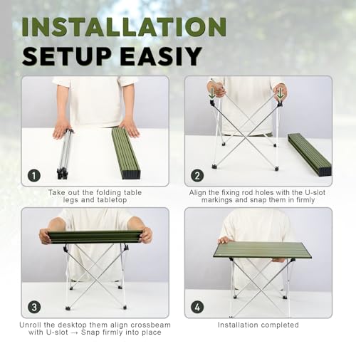 MellowCamp Camping Side Table, Ultralight Aluminum Folding Table, Small Compact Portable Ideal for Camping, Hiking, Beach, Outdoor Cooking, Picnics (Black, Small) - size: Small -13.6x15.6x14.6 in
