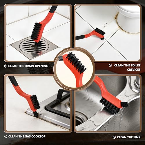 6 Pieces Wire Brushes Set, Nylon/Brass/Stainless Steel Bristles for Cleaning Welding Slag and Rust,Scratch Brush with Mini Head & Hanging Hole for Everyday Cleaning (6, Combo Pack) - color: combo pack