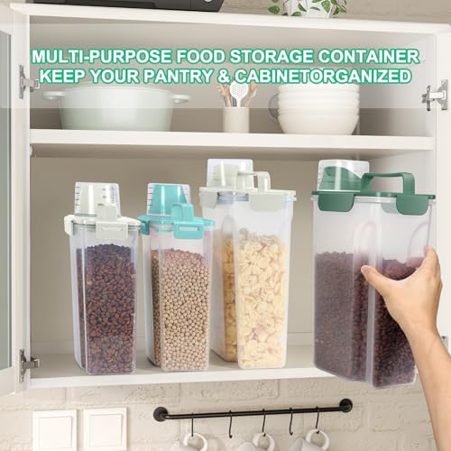TBMax Dog Food Storage Containers 2 Pack 8 to 10 Lbs, Airtight Pet Food Container Dispenser with Large Spout & Portable Handle, Travel Dog Treat Cat Food Storage Bin Bird Seed Container -Cyan - color: Cyan 6+3Qt