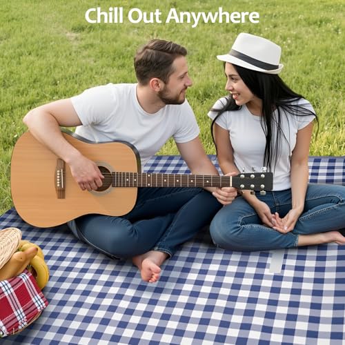 Waterproof Picnic Blankets, 80" x 80" Picnic Mat Outdoor Portable Travel Camping Navy Blue - color: Navy Blue