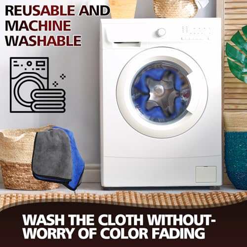 2 Pack Microfiber Cleaning Cloth, 23"x 11" Extra Large Microfiber Towels, Ultra Absorbent Car Washing Towels, Reusable Lint Free Streak Free Cleaning Rags for Car, Kitchen, and Window