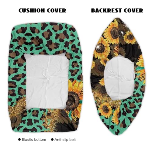 Cow Print 2 Pcs RV Dinette Cushion Covers Thickened Camper Seat Covers Dinette Booth Stretch Loveseat Sofa Chair Cover Furniture Protector for RV Camper Car Bench - color: Cow