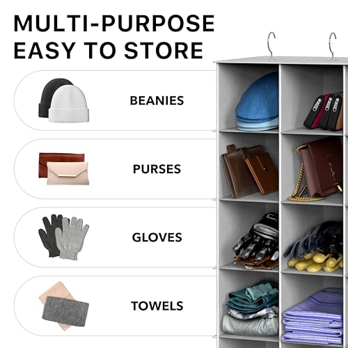 Simple Houseware 24 Section Shelves Hanging Shoes Organizer Holder for Closet, Gray - color: Grey