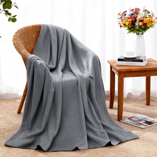 CULVE 24 Pack Fleece Throw Blanket 50x60 - Soft Lightweight Blankets in Bulk for Wedding, Gifts Pet Home Bed Sofa Couch Office Travel(Gray) - color: Gray