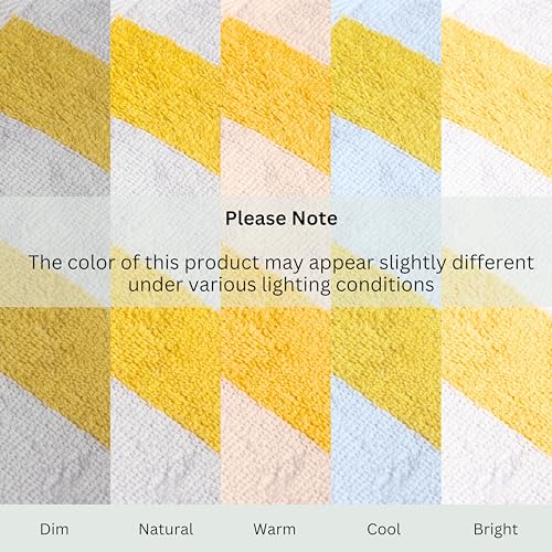Salt Earth Cotton Striped Beach Cabana Towel, 6 Pack - 30"x60" Quick Dry Towels, Pool Essentials, Travel, Gym & Bathroom Towels, Oversized Beach Vacation Essentials, Lemon Yellow - color: Lemon Yellow-1, size: Pack of 6