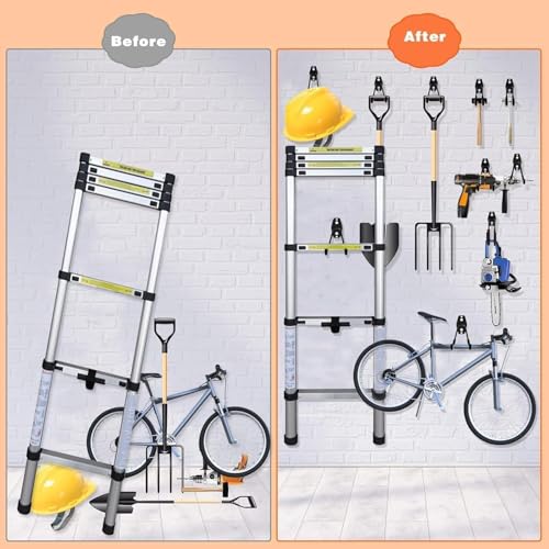 GUDEMAY 32 Pack Steel Garage Hooks Heavy Duty, Utility Wall Mount Hook with Anti-Slip Coating, Hanger & Organizer for Bulk Items, Bikes, Ladders, Power Tools, Ropes, and More Equipment - size: 32pcs - Black