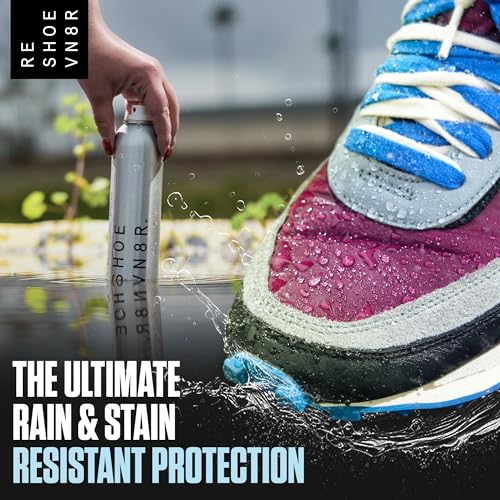 RESHOEVN8R Shoe Protector Spray - Rain and Stain - (6.5oz) - Waterproof Spray for Shoes, Quick-Drying, No Chemicals, Sneakers, Suede, Canvas, Light Leather, White Shoe - Long Lasting Protector