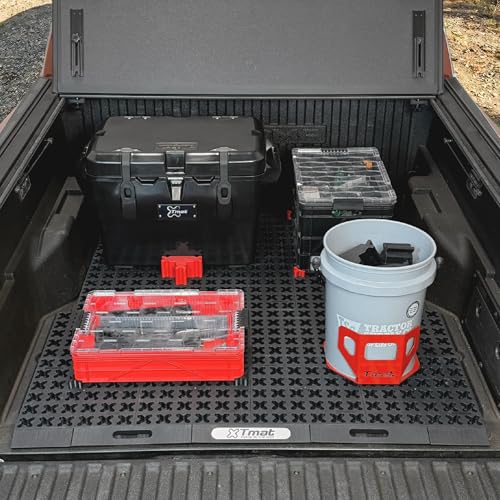 Tmat Midsize Truck Bed Organizer Slide Out Mat | Universal Fit - color: Black, size: 5'0" - 5'2" Mid-size Trucks