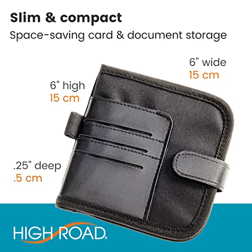High Road Car Visor Organizer and Registration and Insurance Card Holder with Clear Document Pockets and 3 Card Holders - Vehicle Document Holder for Visor, Glove Box or Console