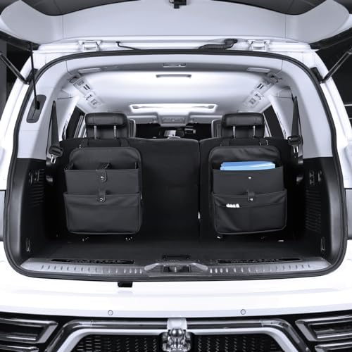 TAIKOO Front Seat Car Organizer Passenger Seat Organizer for Car Truck SUV | Leather Car Seat Organizer with Large 13.8" Pocket for Laptop Tablet File Folder, Hanging Backseat Storage for Vehicle