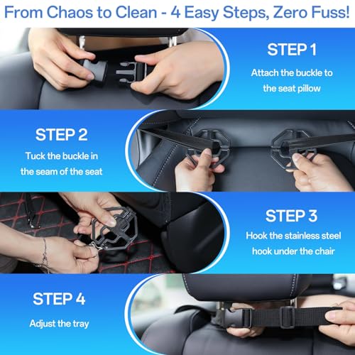 Backseat Car Organizer Leather Back of Seat Car Organizers for Kids Drivers Waterproof Kick Mats Seat Back Protector with Large Capacity 6 Storage Pockets