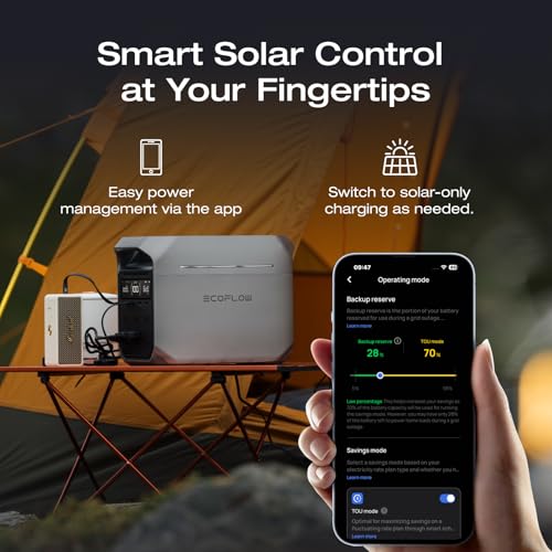 EF ECOFLOW Solar Generator DELTA 3 Plus with 220W Bifacial Solar Panel, 1000W Solar Input, LFP(LiFePO4) Battery, Portable Power Station for Home Backup Power, Camping & RVs - style: DELTA 3 Plus with 220W