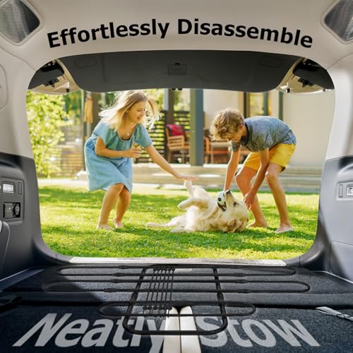Universal Fit Dog Barrier for SUV,Sedan,Truck,Front/Back Seat,Elastic 5 Ropes&Steel Hooks Firmly Fixed,42.5"–62"Width Adjustable,Dog Car Barrier Follow the Seat Movement,Durable Matte Paint - size: Adjustable