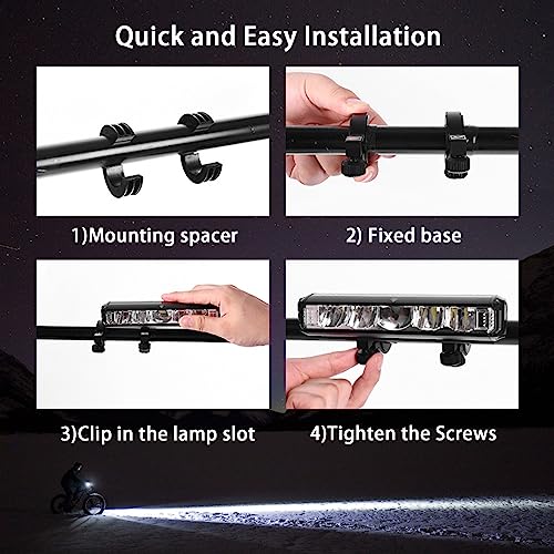 Suruid Super Bright LED Bike Light, USB Rechargeable Bicycle Headlight, Waterproof Bike Headlight, Waterproof Bike Headlight,Daytime Running Light,MTB Off-Road Cycling Commuting - style: 1800lumen+taillight