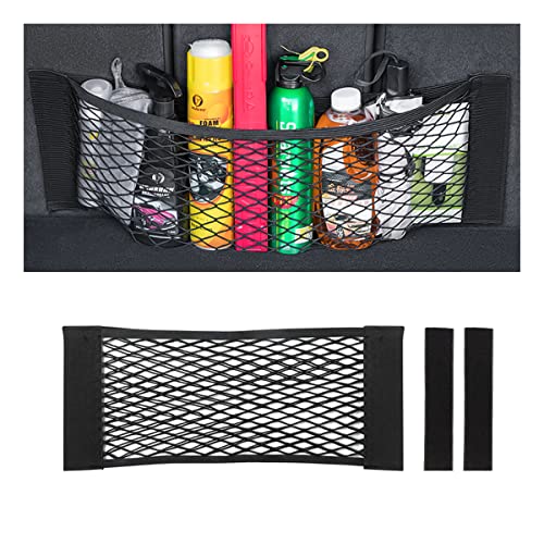 Mesh Cargo Net for Car, Universal Stretchable Trunk Storage Net Wall Sticker Organizer Elastic Pouch Bag for Cars, SUV, Home, Auto Interior Accessories (Large) - size: Large