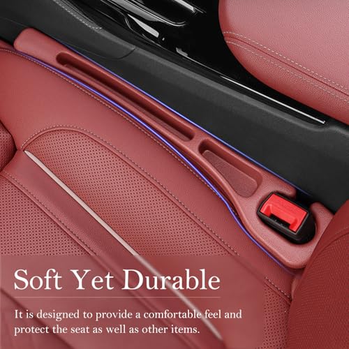 Car Seat Gap Filler 2-Pack, Universal Car Seat Gap Filler Organizer, Seat Gap Plug โ Fills Gap Between Seat & Console (Red) - color: Red