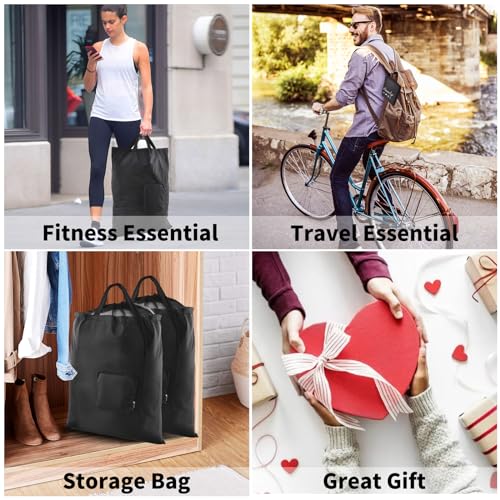 Travel Laundry Bags, 2Pcs JHX Foldable Dirty Clothes Bag 【Upgraded】 with Fixed Drawstring Net, Handles and Carabiner, Portable Laundry Bags for Travel and Fitness (Dark-Black) 30"H x 21"W - color: Dark-black