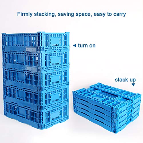 Collapsible Storage Bin Containe, 52 Liter Transfer box,crate Transit storage of various items (23.6" L x 15.7" W x 8.6" H-two) - size: 23.6" L x 15.7" W x 8.6" H-two