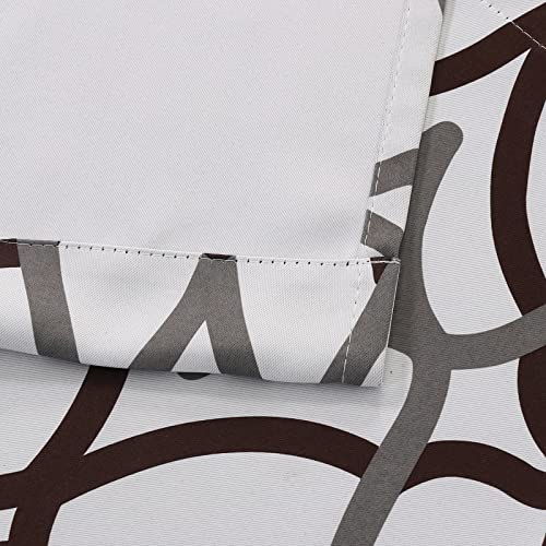 H.VERSAILTEX Blackout Curtain Valances for Kitchen/Bathroom - Thermal Insulated Window Valances for Living Room/Bedroom Rod Pocket Short Curtain 1 Panel, 52x18 inch, Geo in Brown and Gray - color: Geo in Brown and Gray