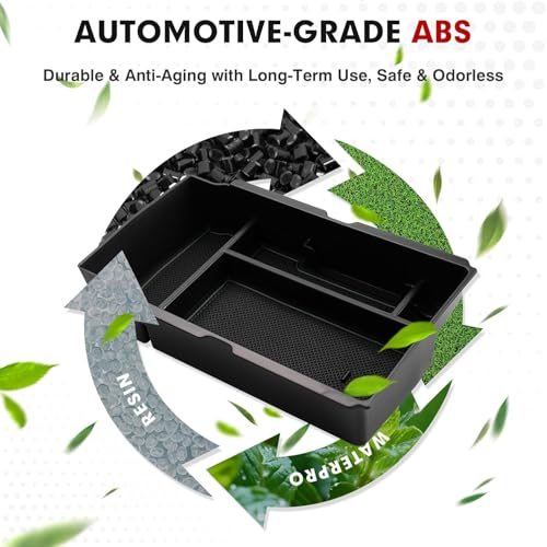 Autorder Center Console Organizer for 2023-2026 Honda CRV Accessories - Armrest Storage Box Middle Console Tray Container with Black & Red Non-Slip Silicone Mats - size: 2023+ CRV Armrest Organizer