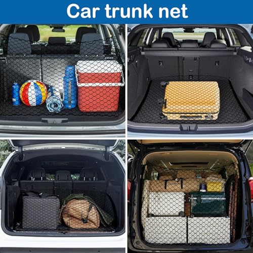 Dog Car Barrier Vehicle Pet Barrier Backseat Mesh Dog Car Divider Net with Adjusting Rope and Hook Suitable for SUV Pickup and Small Car (47in x 27in) - size: 47 x 27 Inch