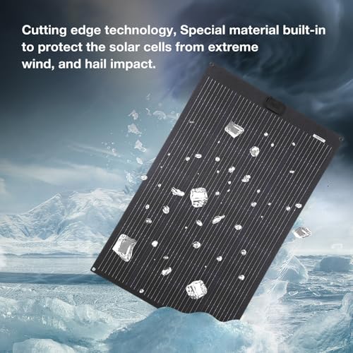 LensunSolar 80W 12V Flexible Solar Panel ETFE Black Thin, Monocrystalline High Efficiency, Slim Flexible PERC Mono Solar Cells 12 Volt for Battery Charge Marine RV Campers Boats Camping Generator - size: 80W/37in x 21in