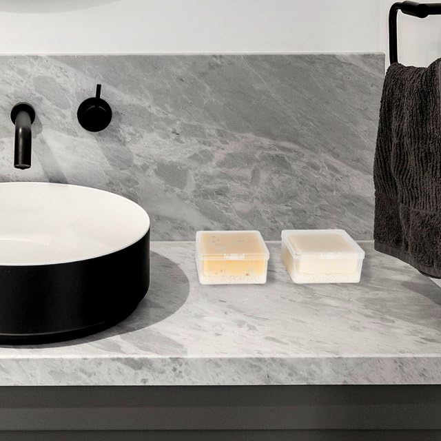 1Pc Clear Square Soap Travel Case,Soap Box Case with Bar,Soap Saver Pad,Portable Soap Rest for Bathroom Shower Home Outdoor Gym Fitness,Holders and Dispensers,Bathroom Soap Dishes